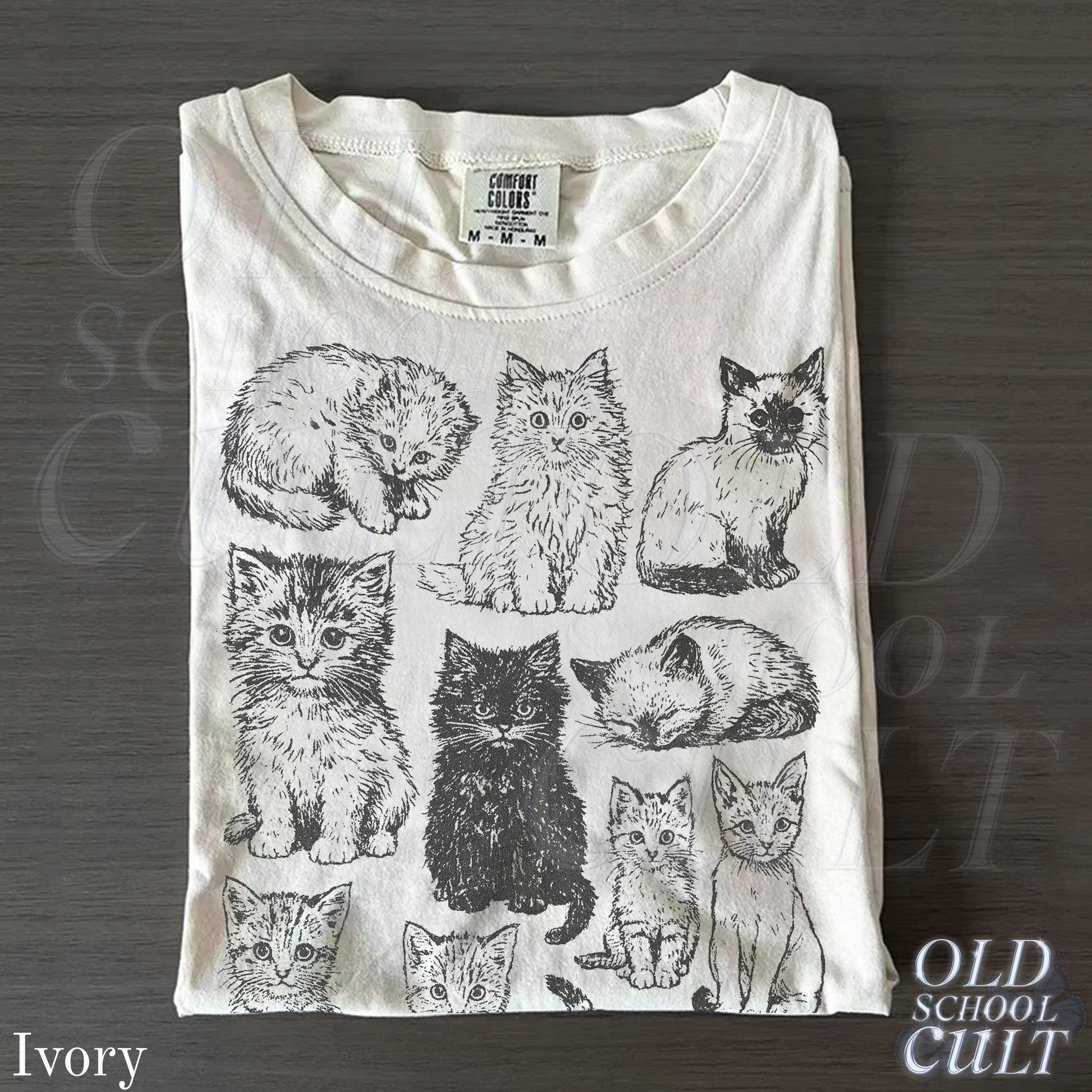 Cats 90s Vintage Tattoo Retro Comfort Colors Y2k Kitten Cat Lovers Ca Nature Pe (1)