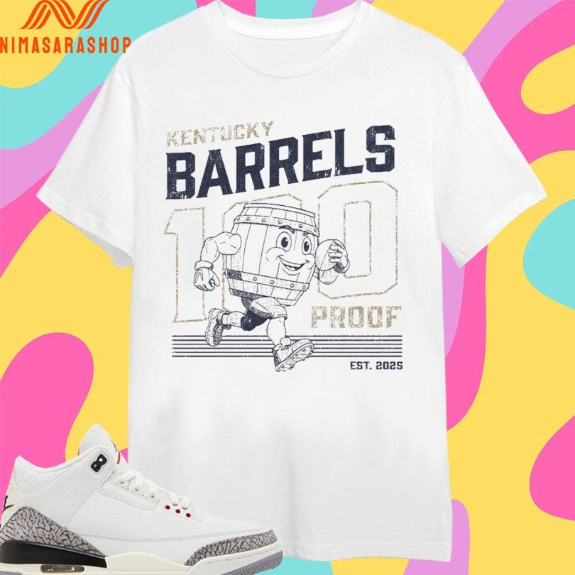 100 Proof Retro Mascot Kentucky Barrels Youth Est 2025 Shirts