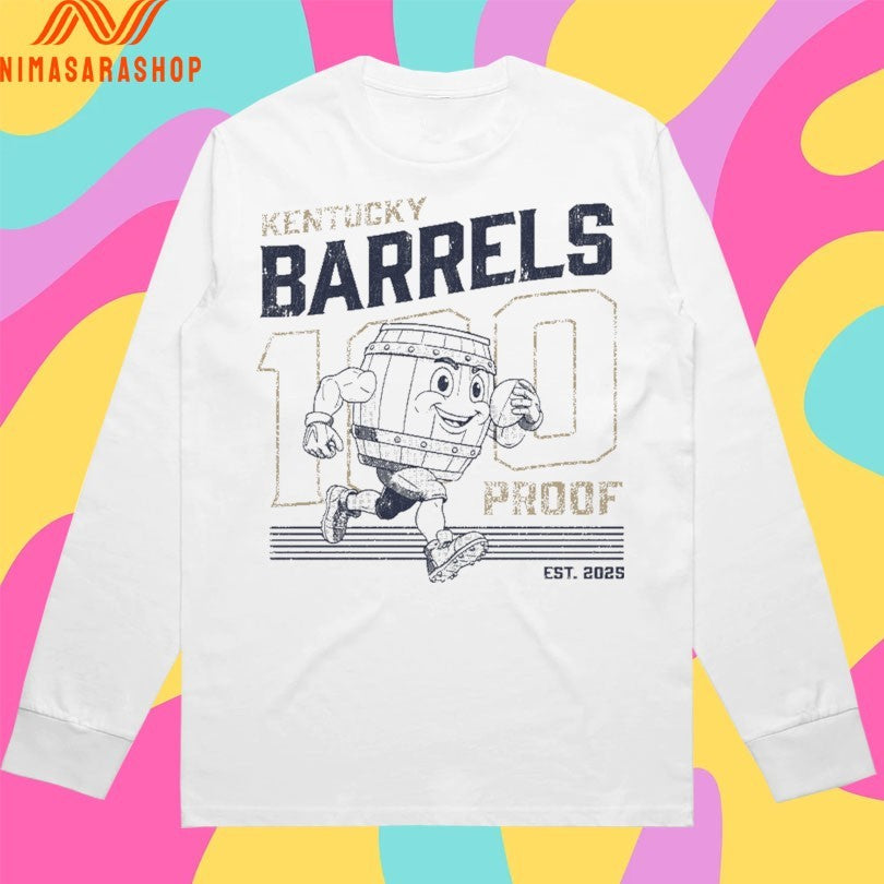 100 Proof Retro Mascot Kentucky Barrels Youth Est 2025 Shirts