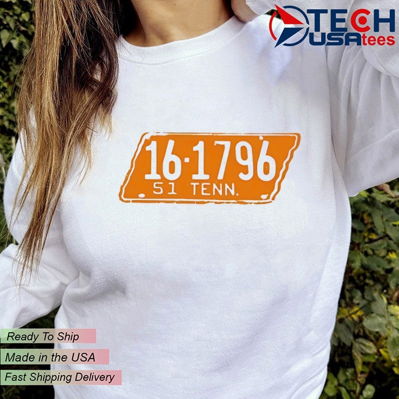 16-1796 S1 Tennessee State Plate Number shirt