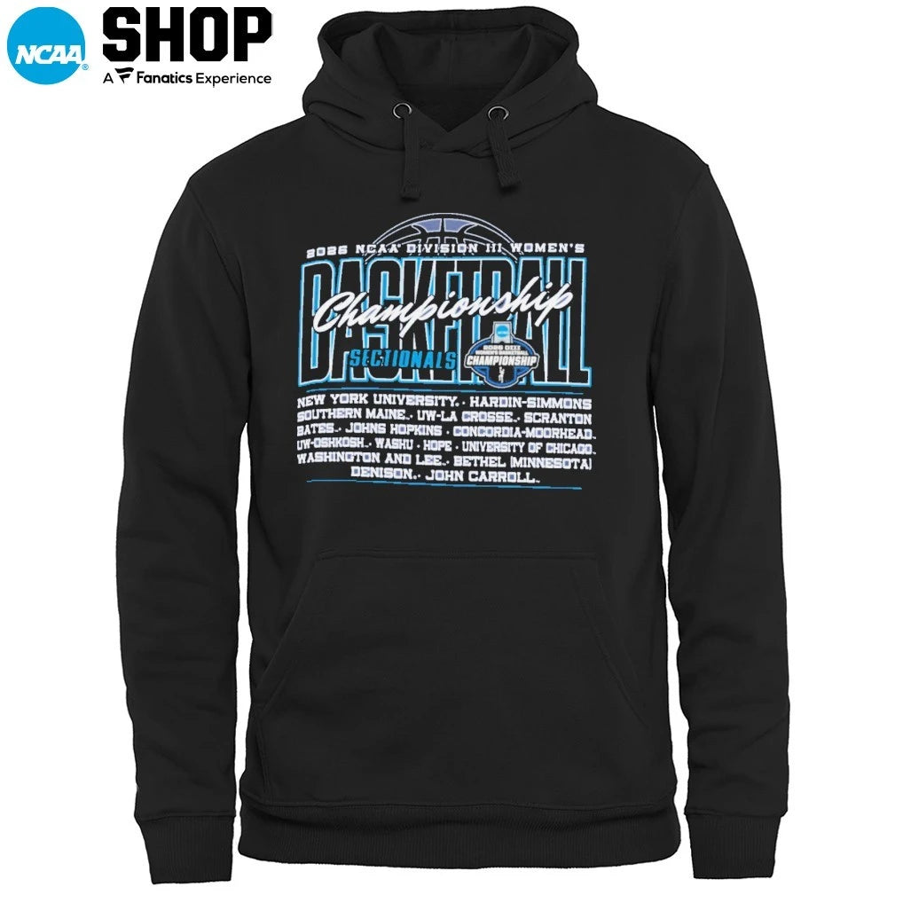 16 Teams 2026 NCAA Division III Women’s Basketball Championship Sectionals T-Shirt