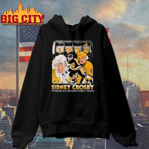 1724 Sidney Crosby Pittsburgh All Time Points Leader Shirt