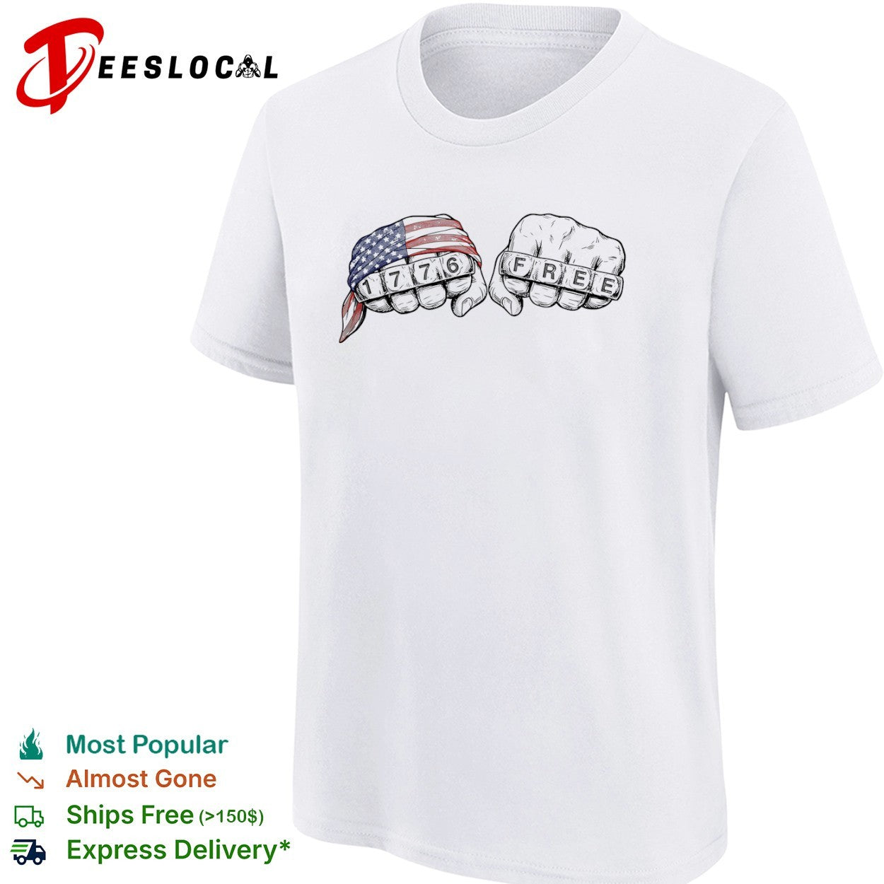 1776 Free American Flag Independence Day shirt