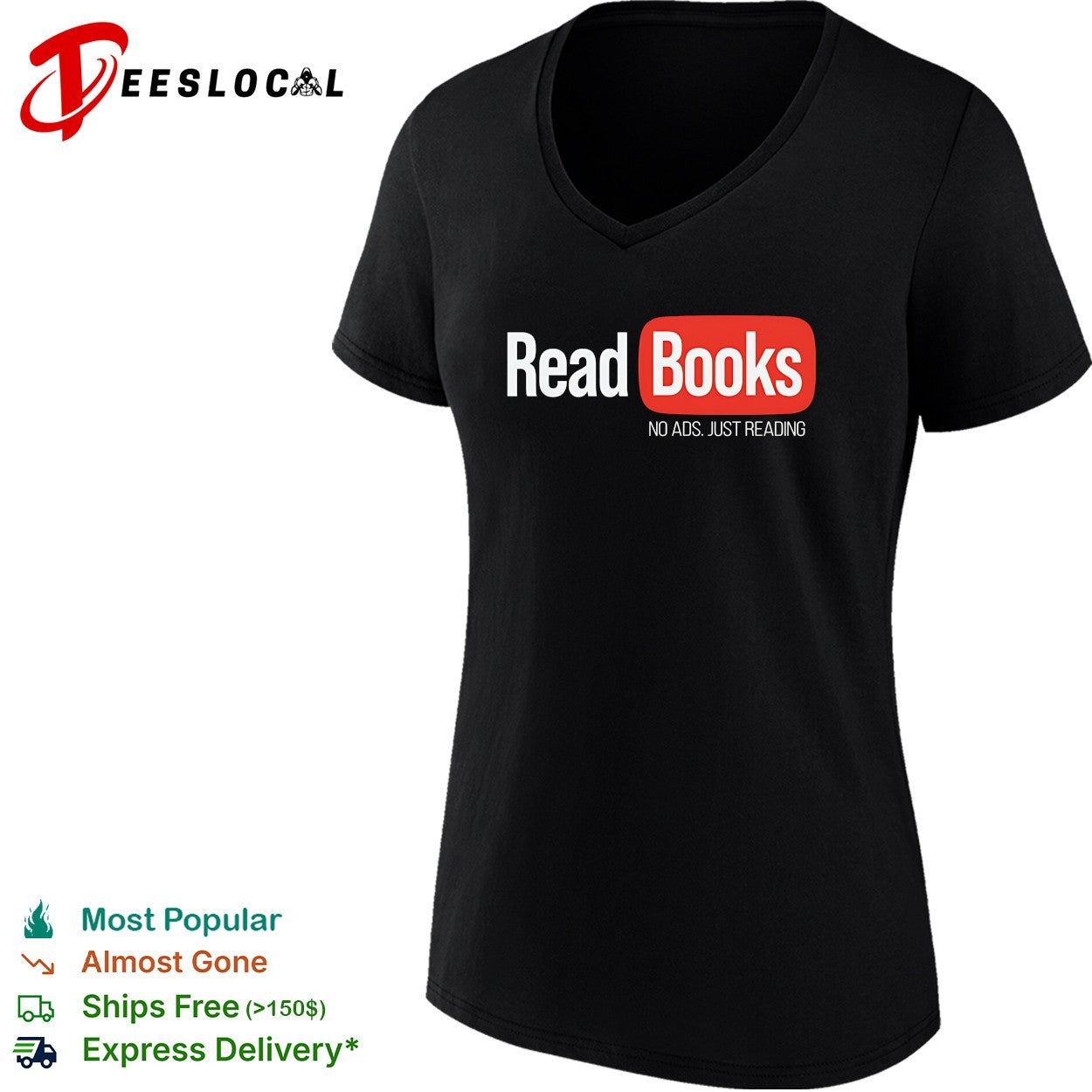 Read Books no ads just reading shirt