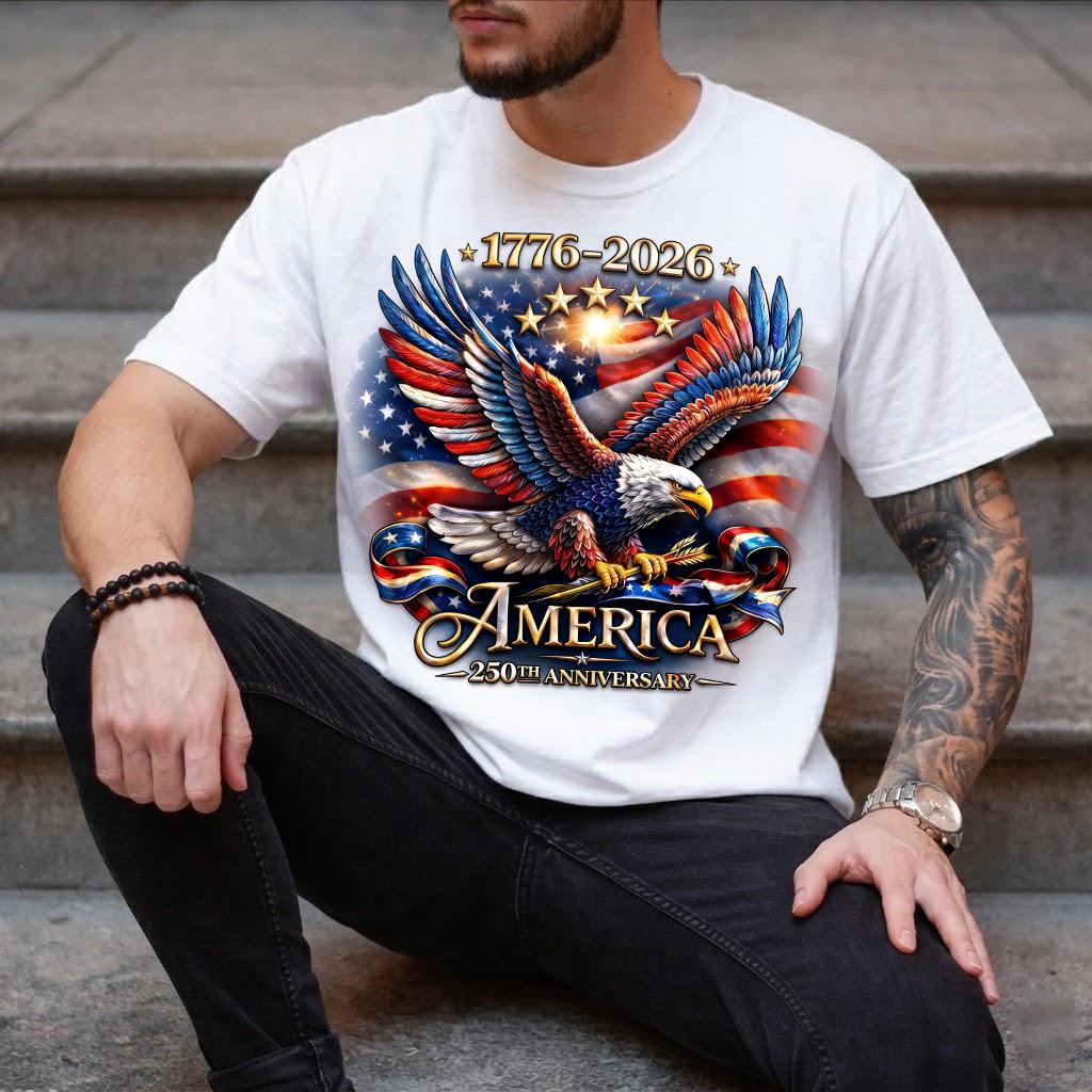 America 250th Anniversary America Patriotic Usa 250 Years Bald Eagle American Tee 1776 2026 Usa 250th (3)