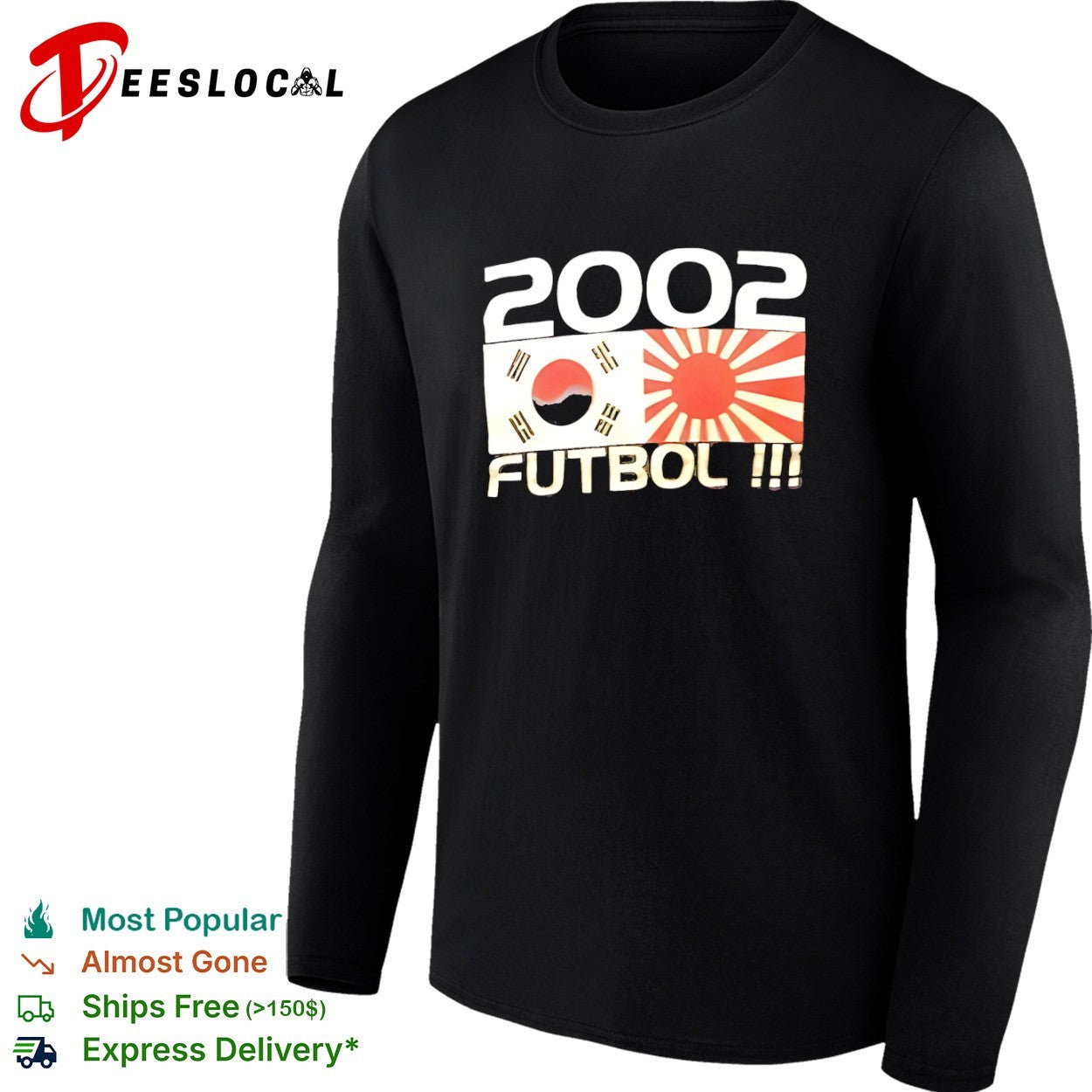 2002 Futbol South Korea Japan flag shirt