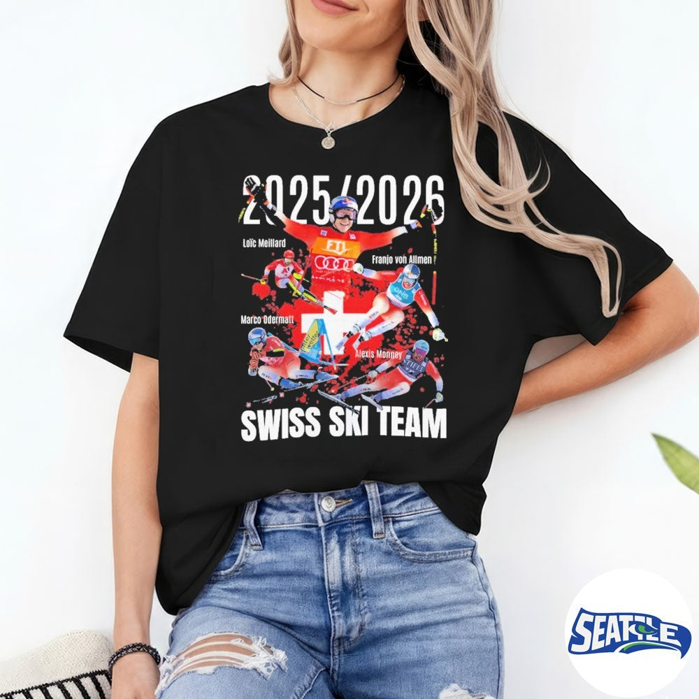 2025-2026 Swiss Ski Team Loic Meillard Franjo von Allmen and Alexis Monney shirt