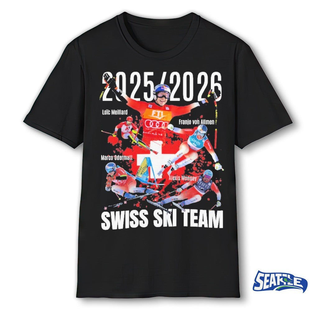 2025-2026 Swiss Ski Team Loic Meillard Franjo von Allmen and Alexis Monney shirt