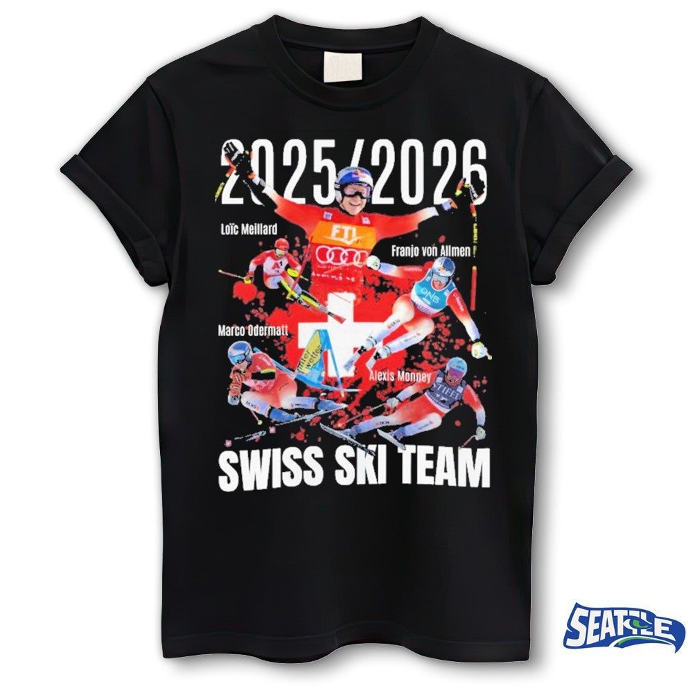 2025-2026 Swiss Ski Team Loic Meillard Franjo von Allmen and Alexis Monney shirt