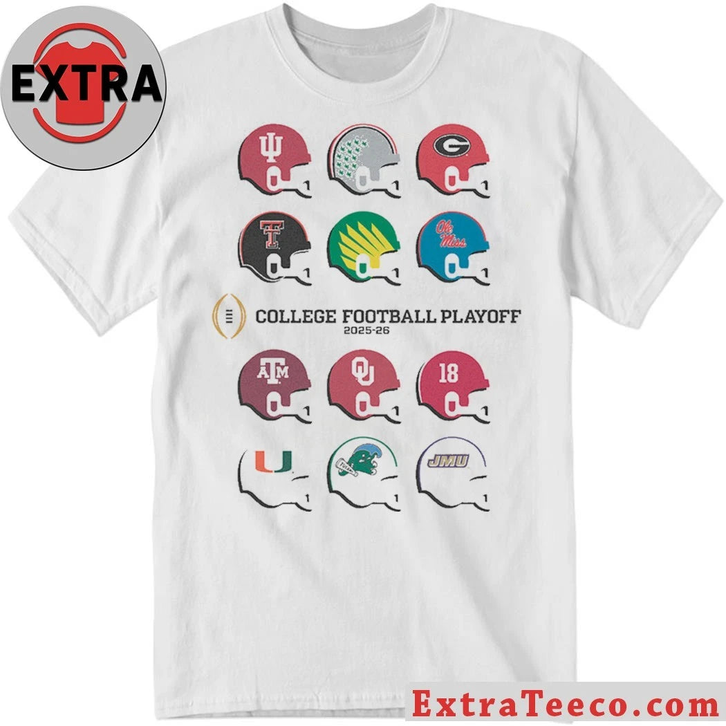 2025 CFP Field Toy Team Helmets Shirt Celebrating the expansion of the College Football Playoff (CFP) for the 2025-26 season Tee