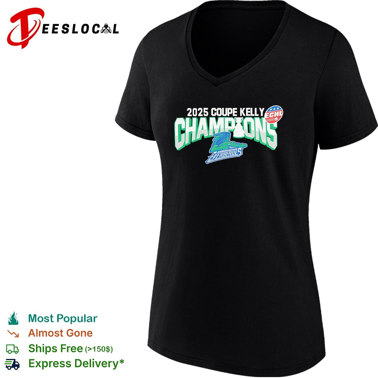2025 Coupe Kelly Champions Florida Everblades ECHL Hockey Playoffs Winner shirt