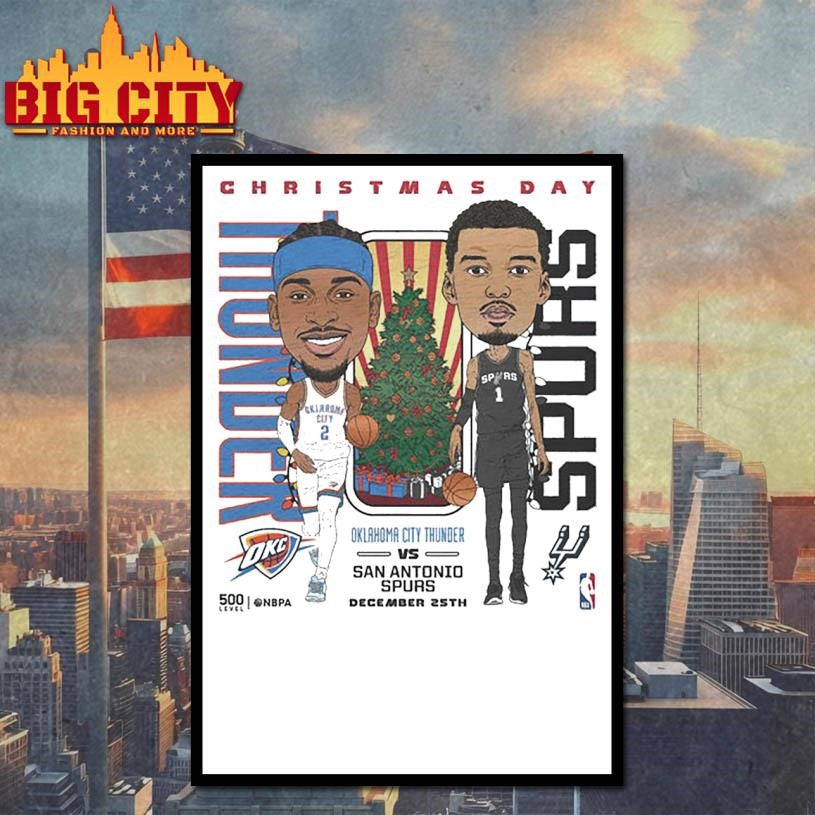 2025 NBA Christmas Day Match Up Thunder Vs. Spurs Shirt