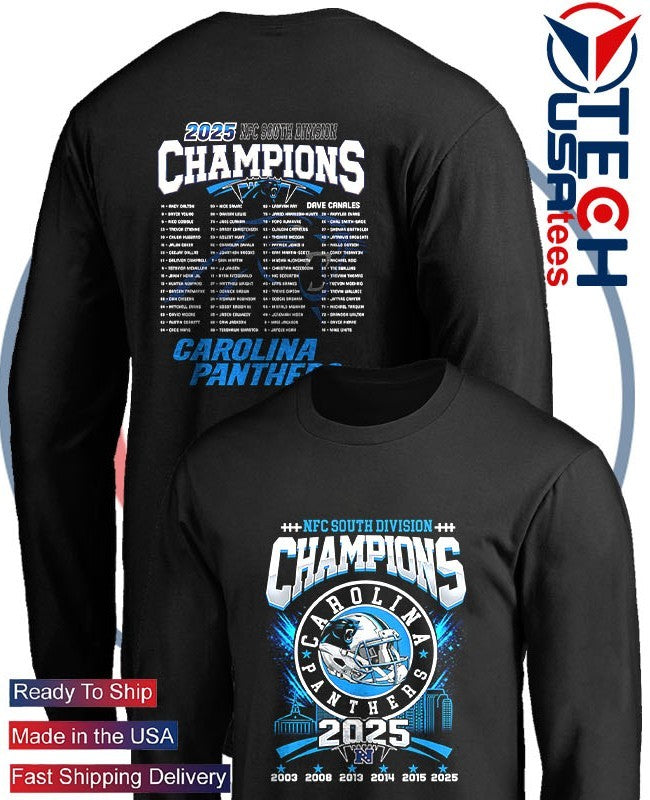 2025 NFC North Division Champions Carolina Panthers helmet logo shirt