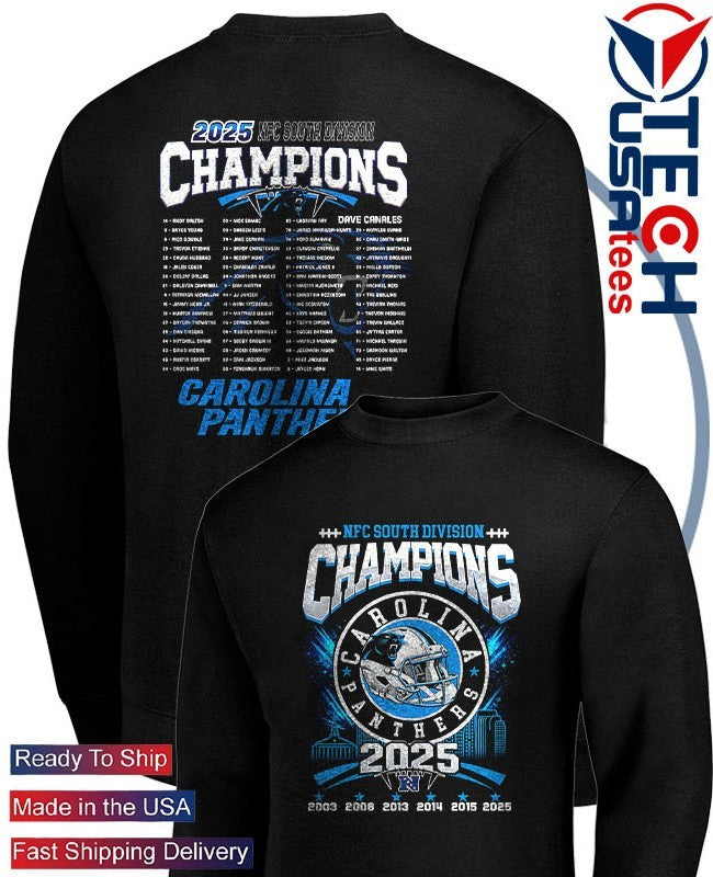 2025 NFC North Division Champions Carolina Panthers helmet logo shirt