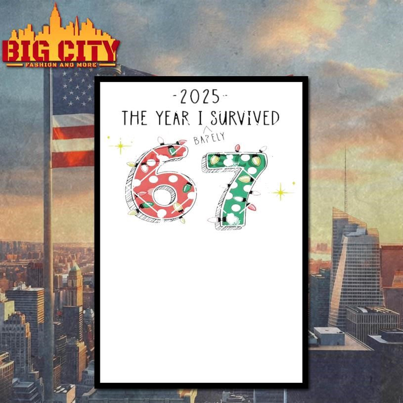 2025 The Year I Surviver Barely 67 christmas light Shirt