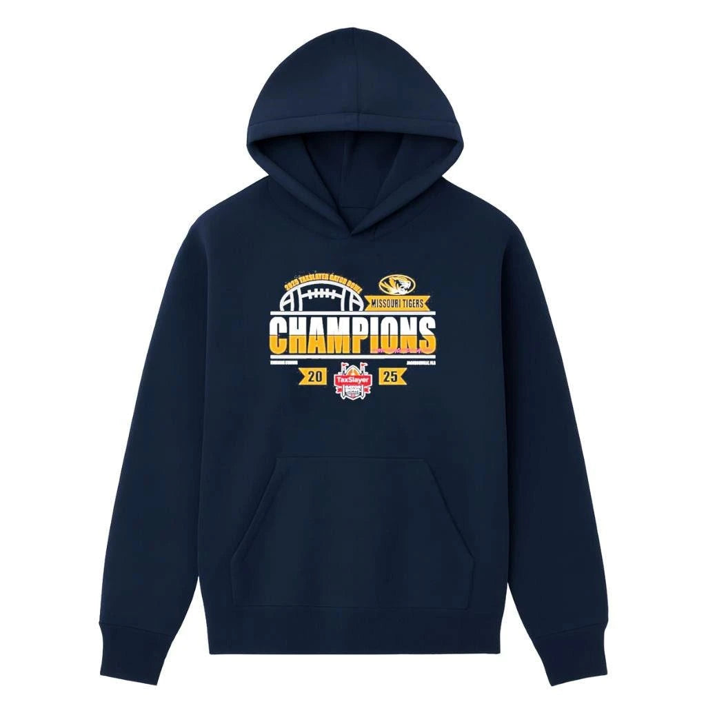 2025 Missouri Tigers Taxslayer Gator Bowl Champions At Everbank Stadium Jacksonville Fl Shirt
