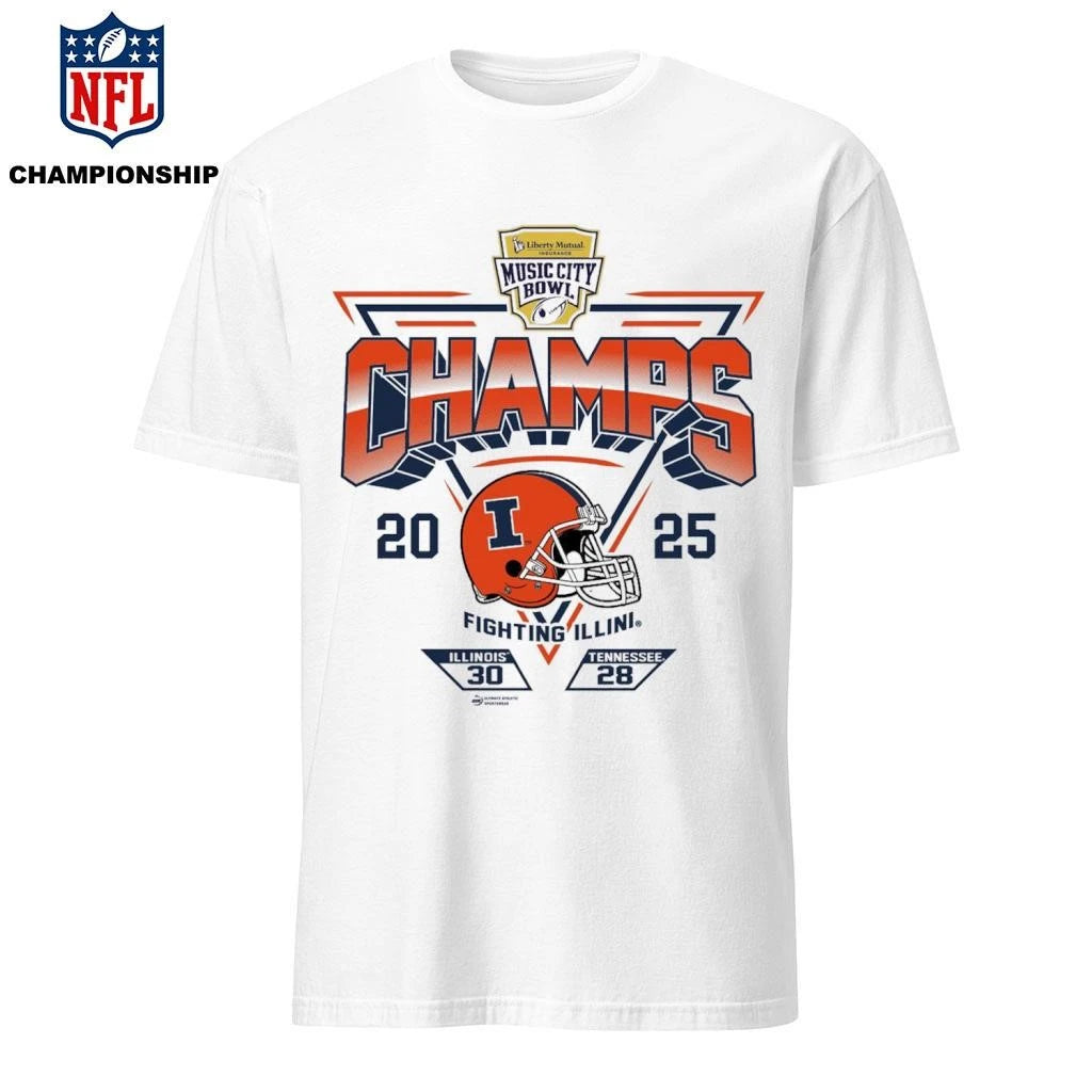 2025 TRansperfect Music City Bowl Illinois Champs Score Shirt