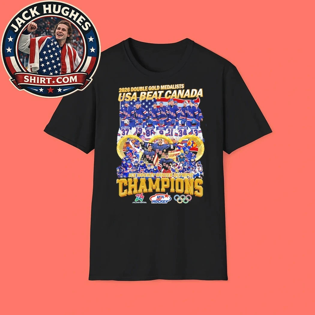 2026 Double Gold Medalists Usa Beat Canada Ice Hockey Winter Olympic Logo Shirt