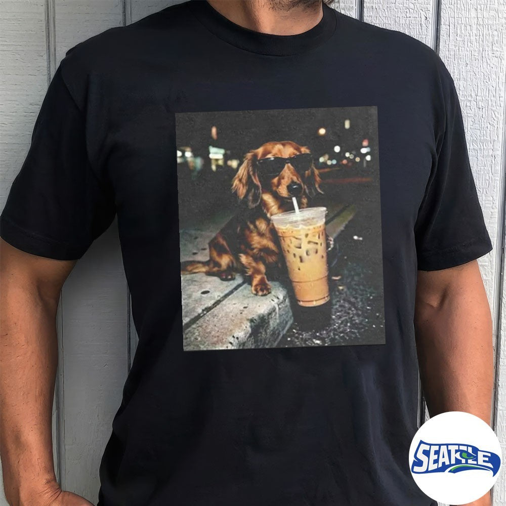 2026 Funny Dachshund Drinking Iced Coffee Retro Vintage shirt
