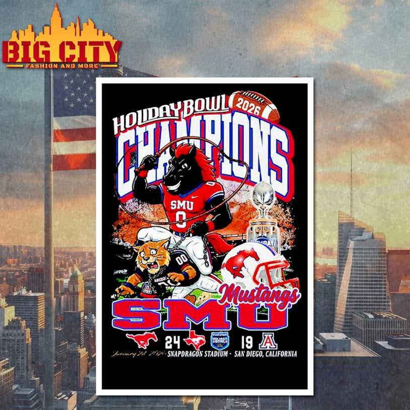 2026 Holiday Bowl Champions SMU Mustangs 24-19 Score Vintage Shirt