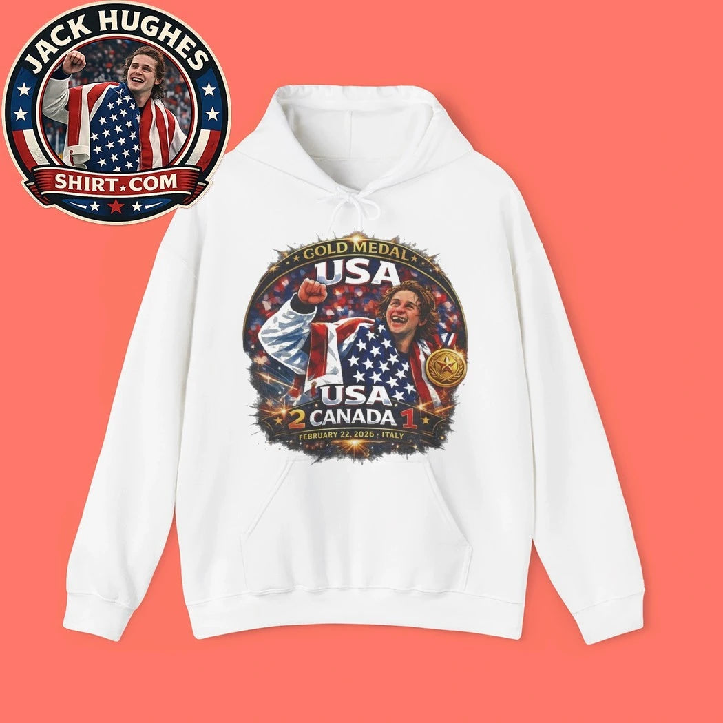 2026 Jack Hughes Golden Goal vs Canada USA Olympic Gold Medal Hockey Tee Shirt