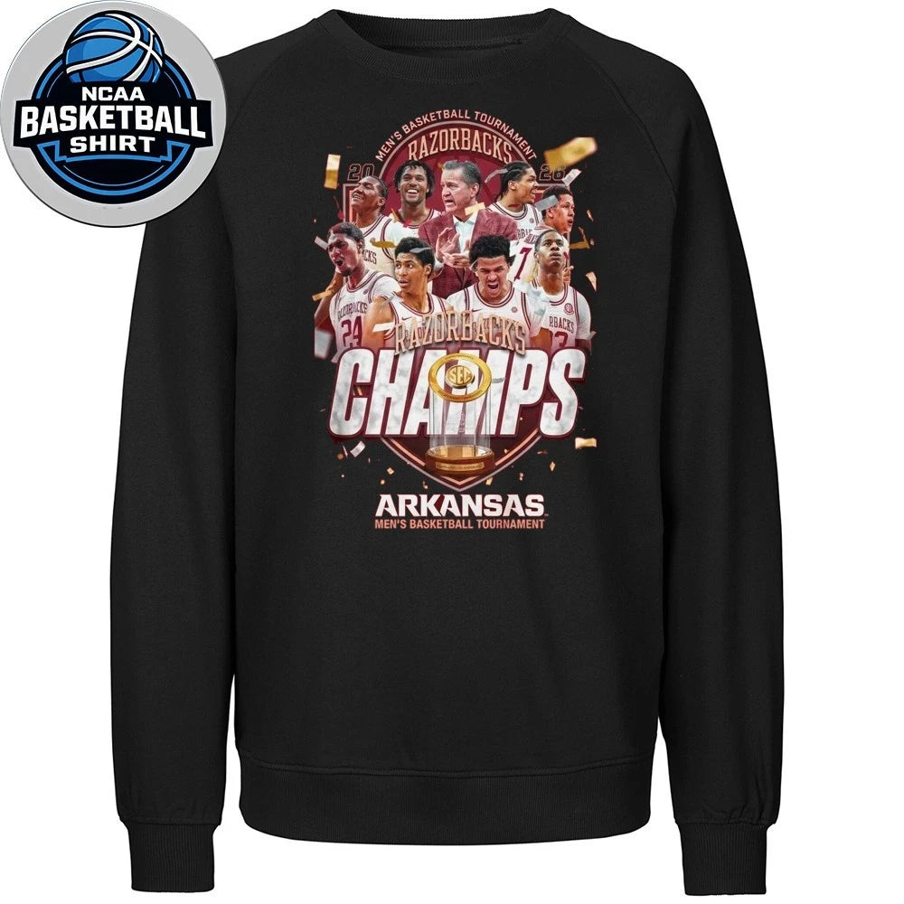 2026 Men’s Basketball Tournament Champs Arkansas Razorbacks T-Shirt
