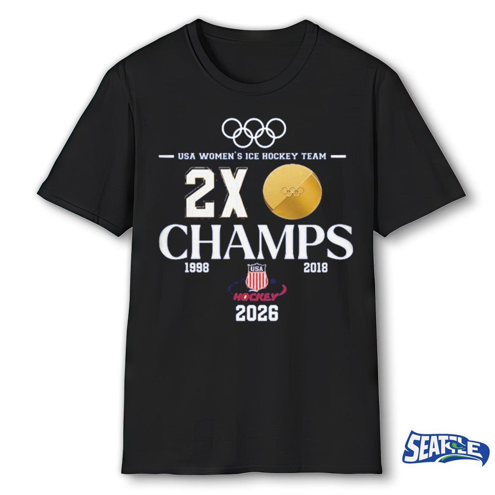 2026 Milan Cortina Winter Olympics USA Women’s Ice Hockey Team 2x Champs shirt