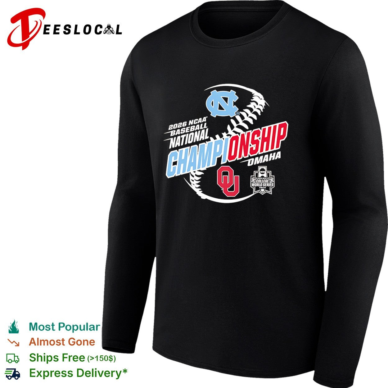 2026 NCAA Baseball National Championship Omaha North Carolina vs Oklahoma Sooners shirt