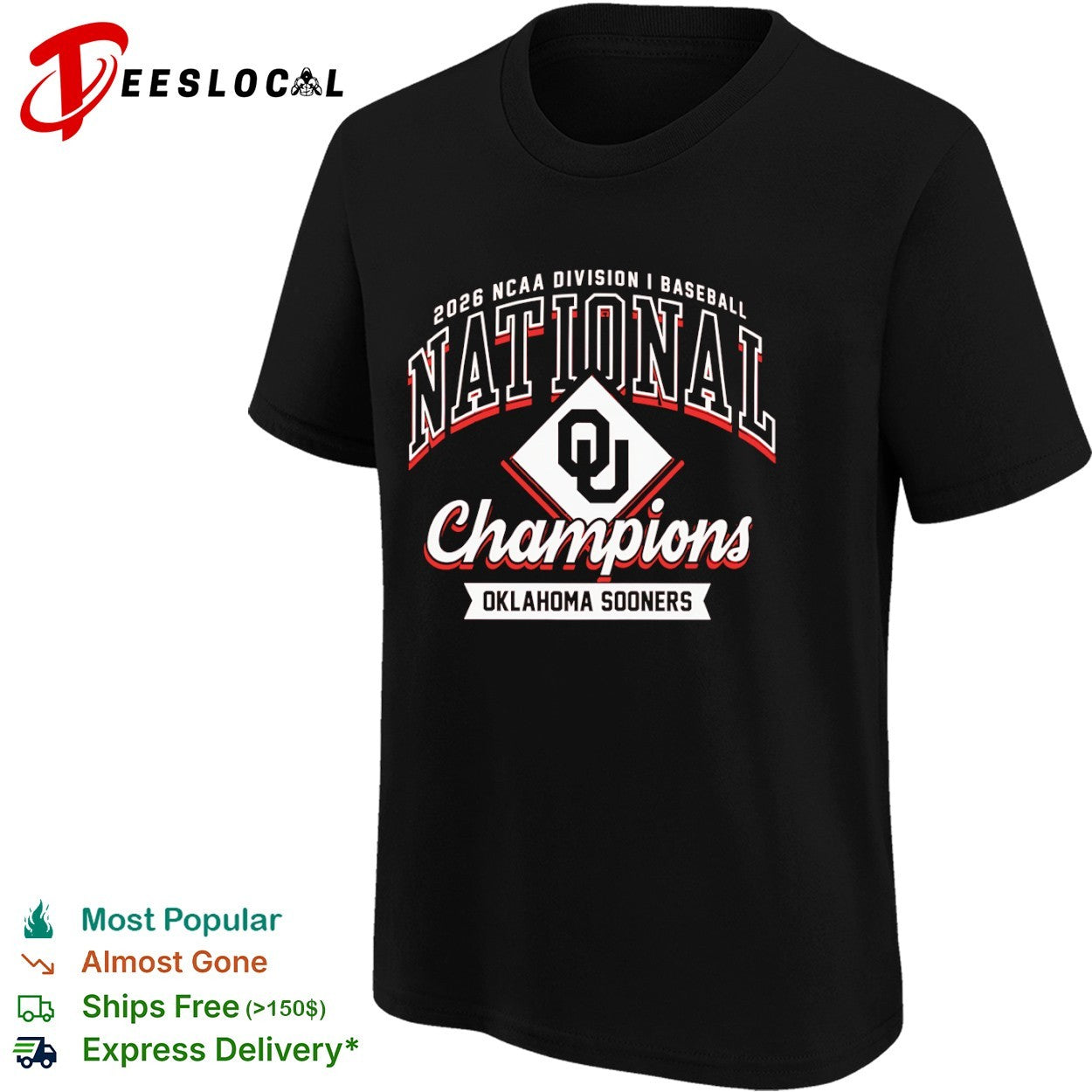 2026 NCAA DI Baseball National Champions Oklahoma Sooners shirt