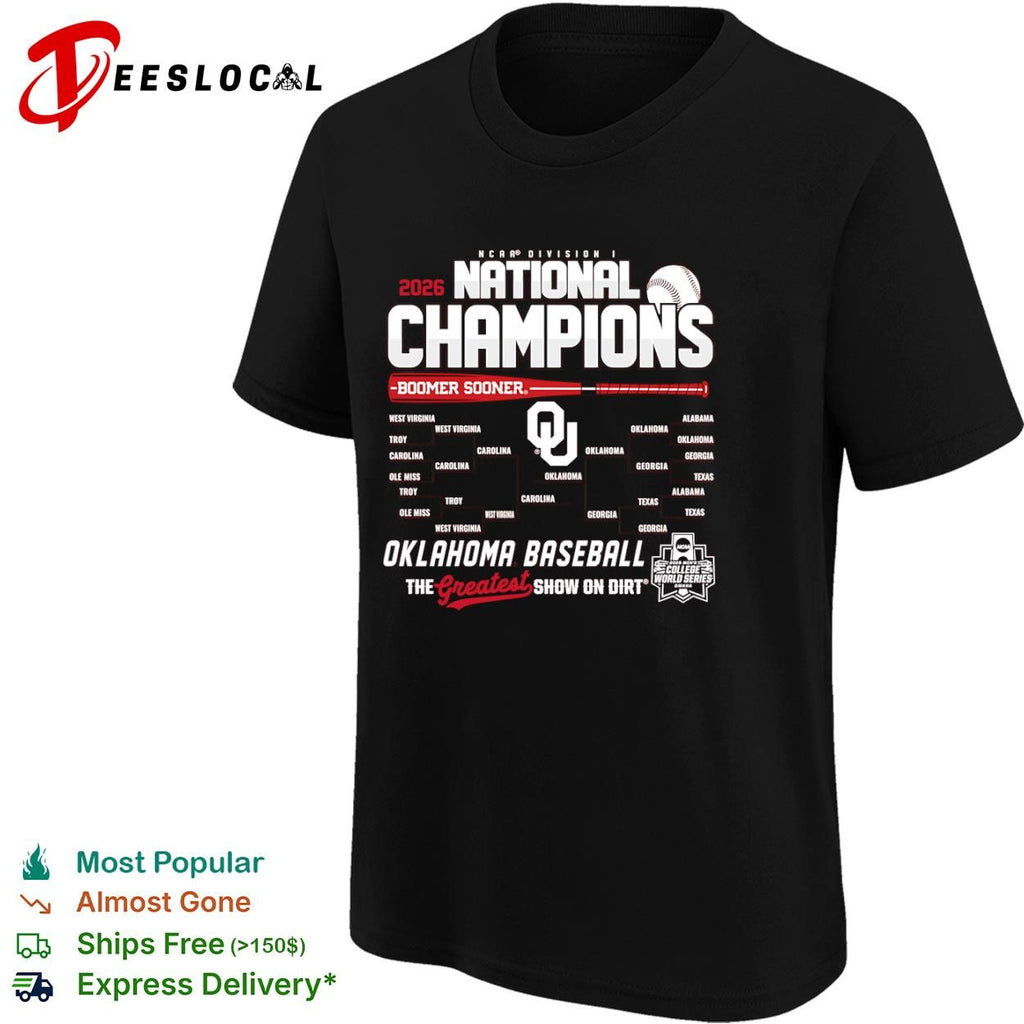 2026 National Champions Oklahoma Baseball Boomer Sooner The Greatest Show on Dirt shirt