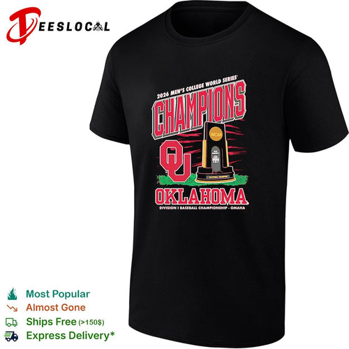 2026 Oklahoma Sooners Champions NCAA Division I Baseball Omaha National Champion shirt