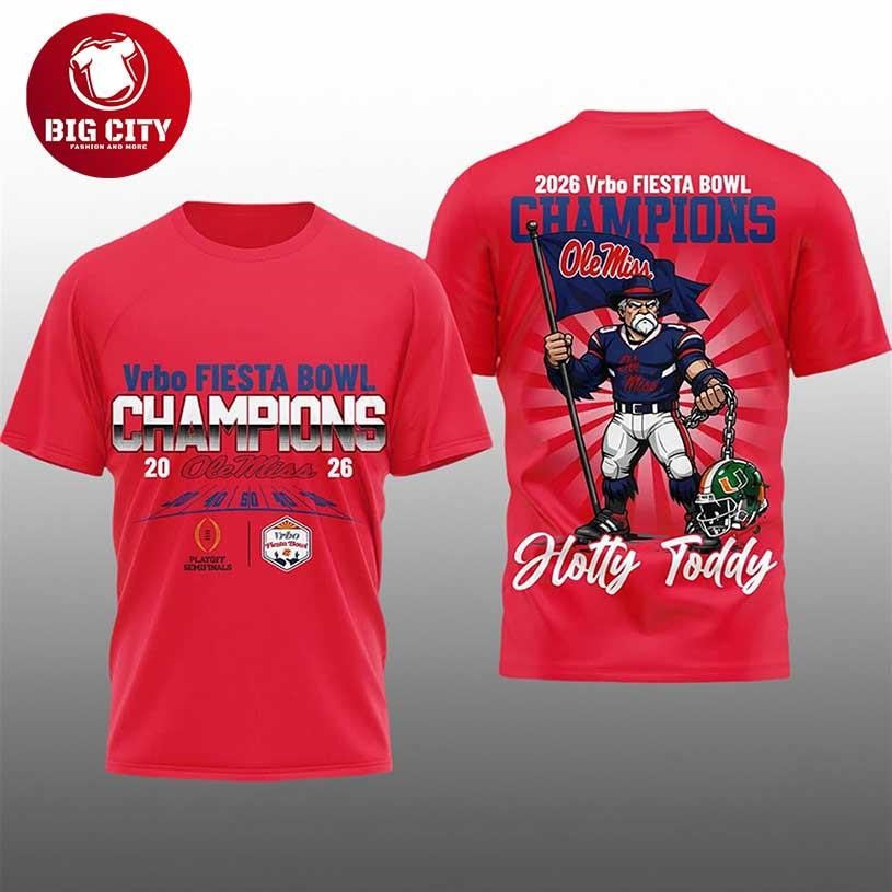 2026 Ole Miss Fiesta Bowl Champions Hotty Toddy Two Sided Shirt