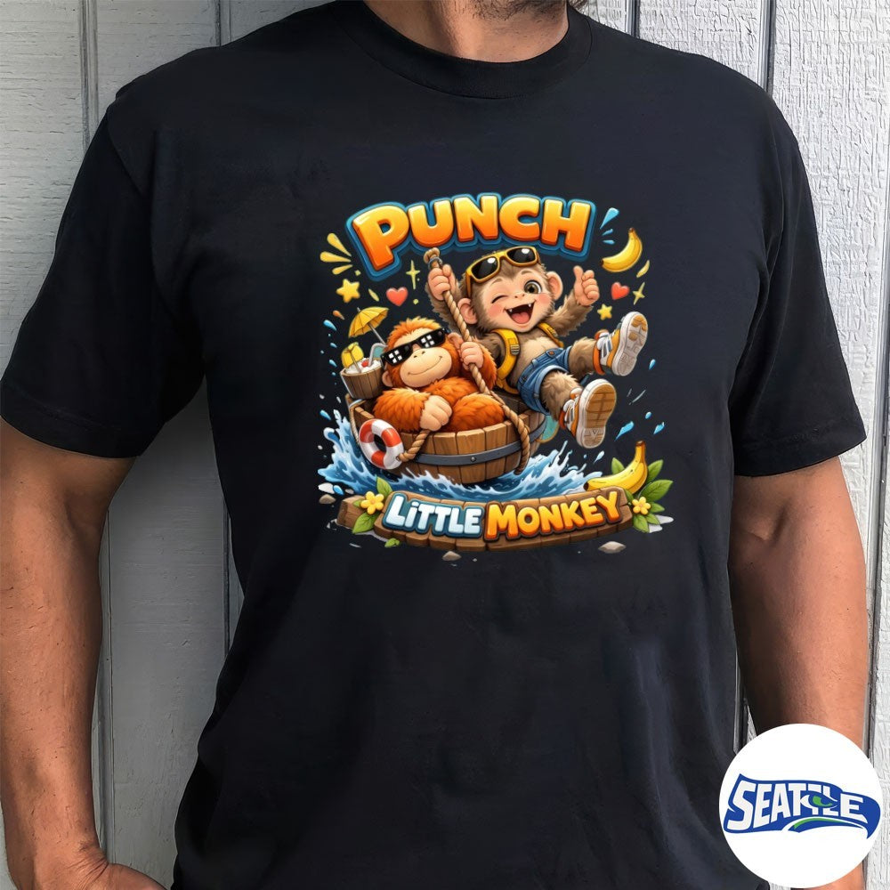 2026 Punch Little Monkey Summer Vacation Funny Panchi Punch The Monkey shirt