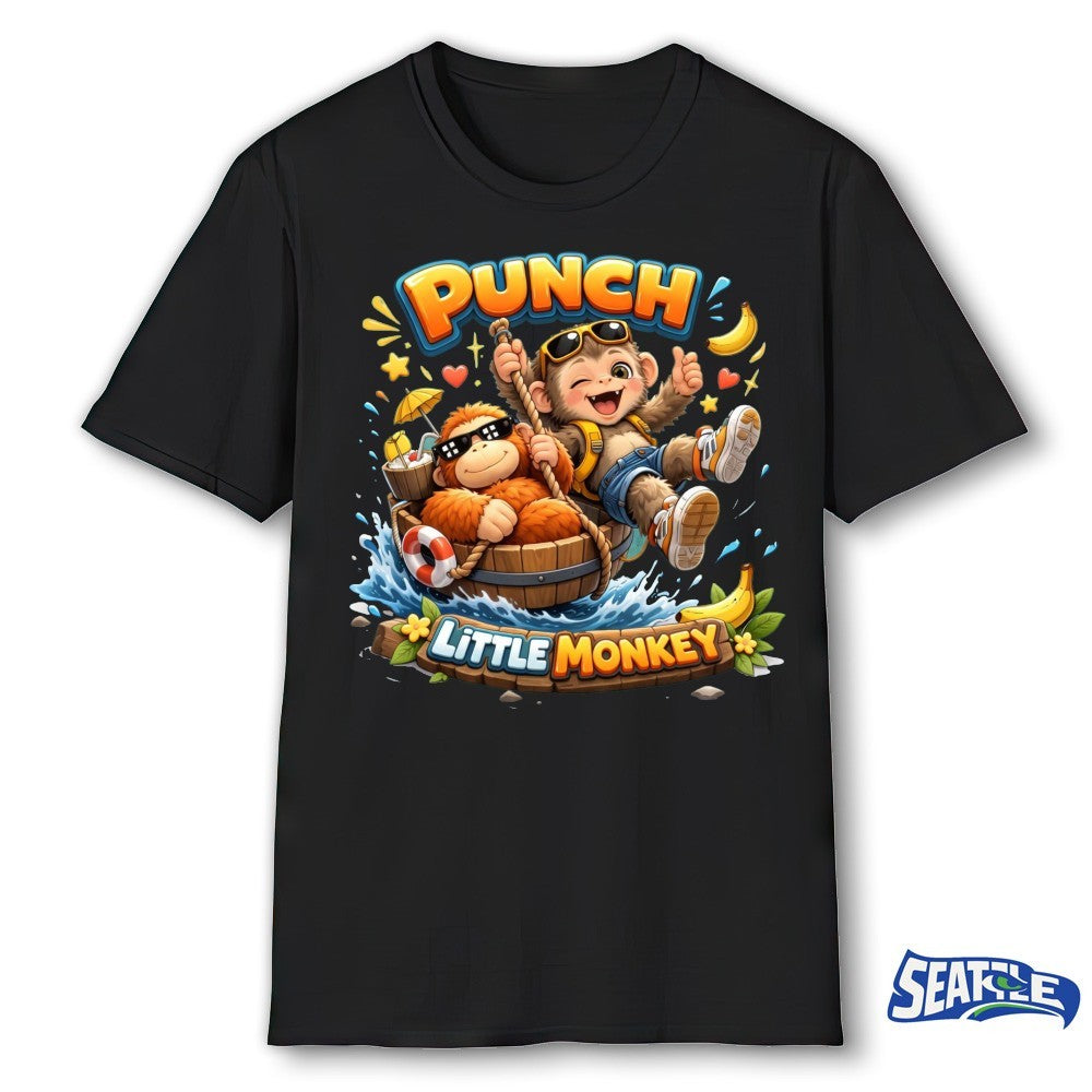 2026 Punch Little Monkey Summer Vacation Funny Panchi Punch The Monkey shirt