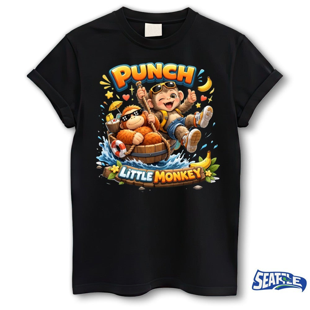 2026 Punch Little Monkey Summer Vacation Funny Panchi Punch The Monkey shirt