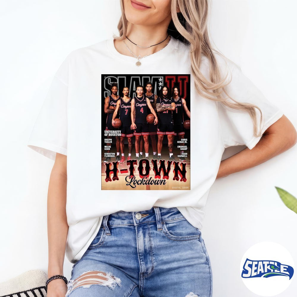 2026 SLAMU 20 Houston Cougars H Town Lockdown Magazine Poster shirt
