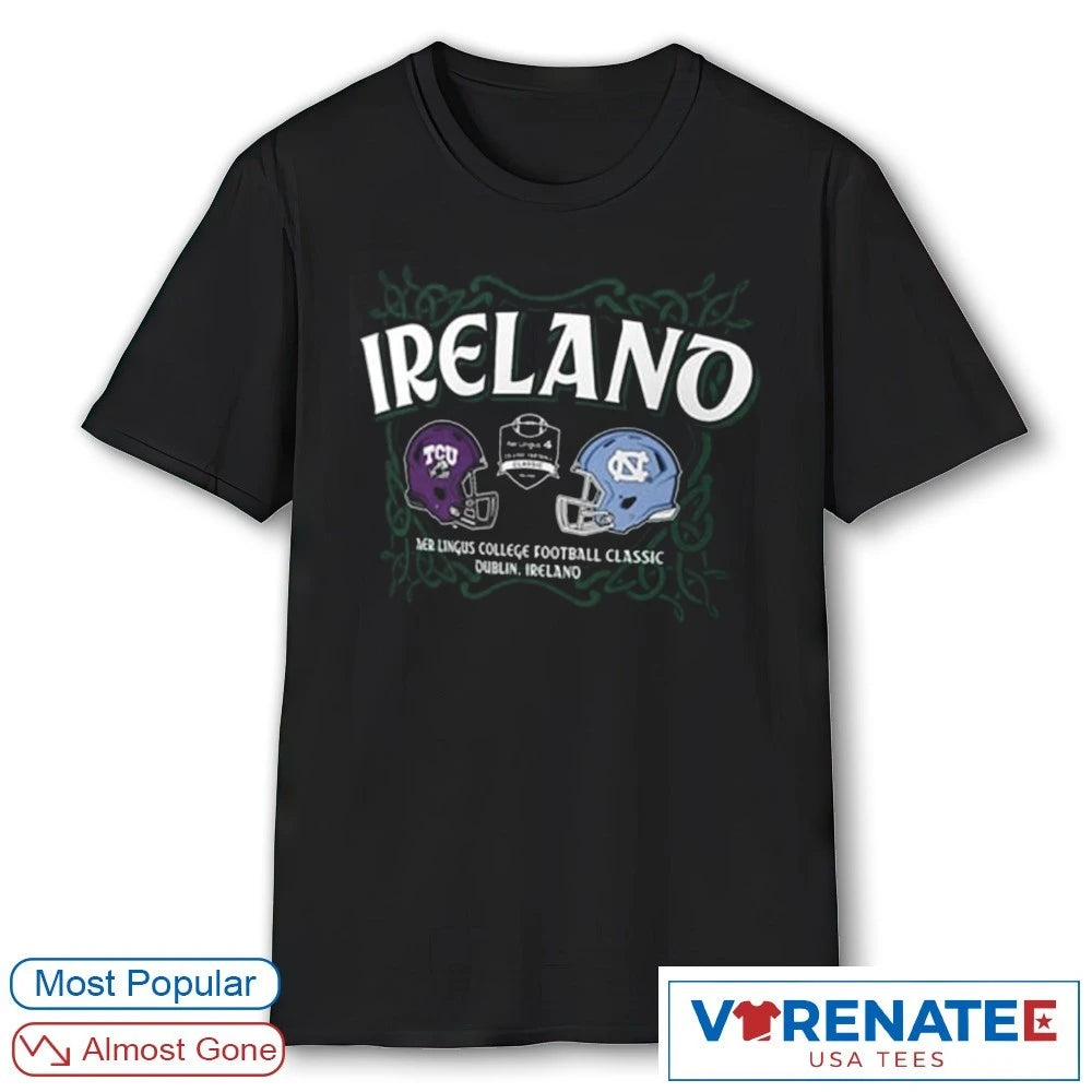 2026 St.patrick day TCU Horned Frogs Aer Lingus Head To Head Football Core shirt