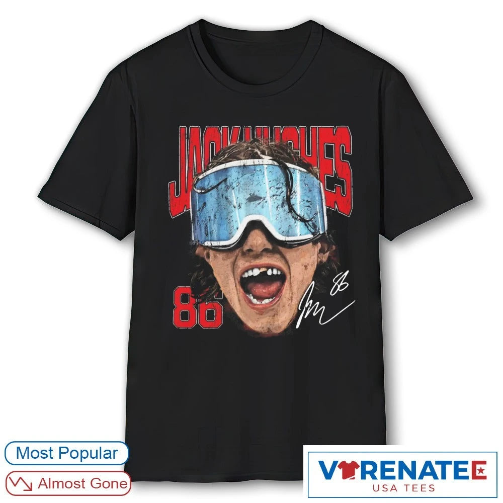 2026 Winter Olympics Jack Hughes New Jersey Goggles Signature shirt