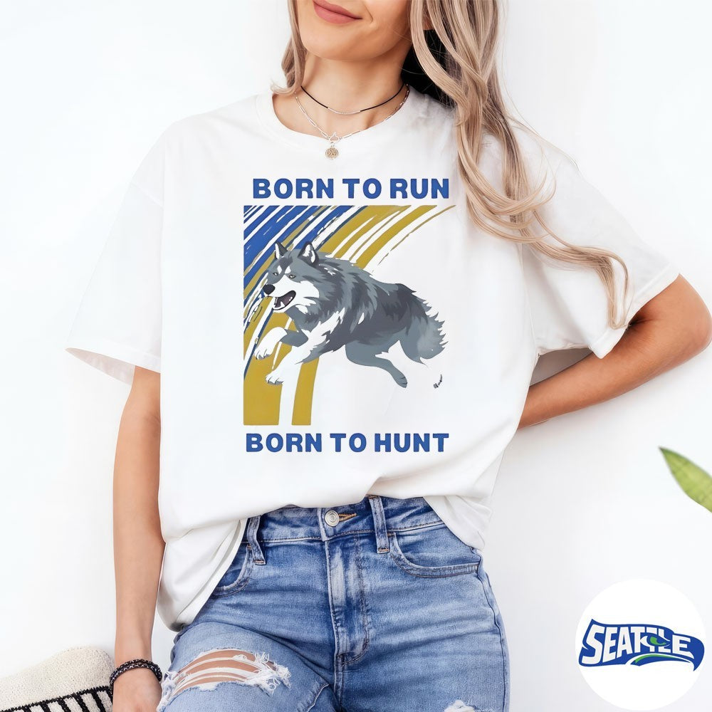 2026 Wolf Born To Run Born To Hunt Painting shirt