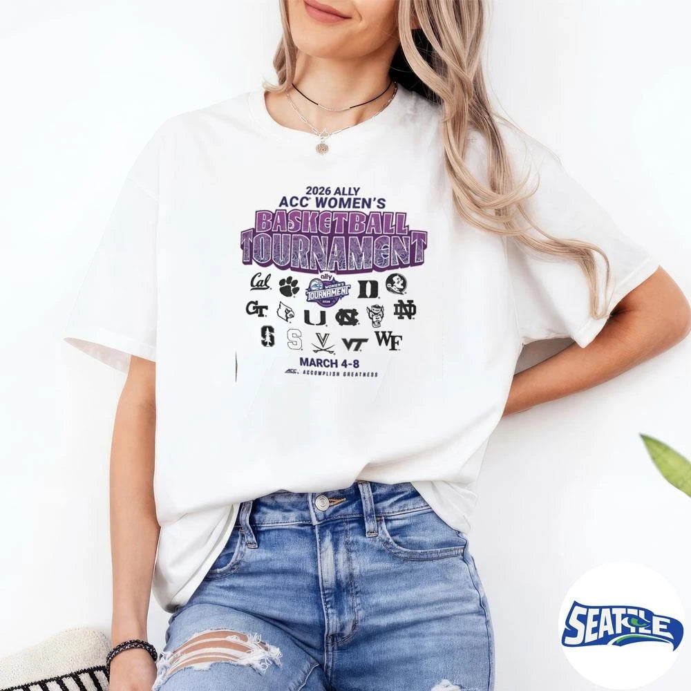 2026 Ally ACC Women’s Basketball Tournament March 4-8, 2026 All Teams Logos shirt