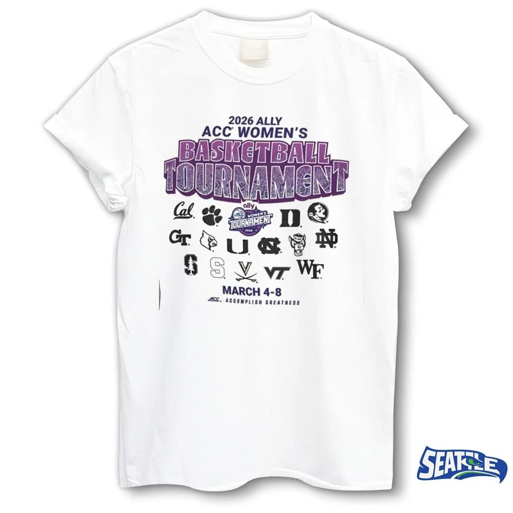 2026 Ally ACC Women’s Basketball Tournament March 4-8, 2026 All Teams Logos shirt