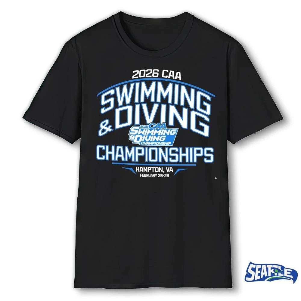 2026 Colonial Athletic Association Swimming &amp; Diving Championships Hampton, VA February 25-28, 2026 shirt