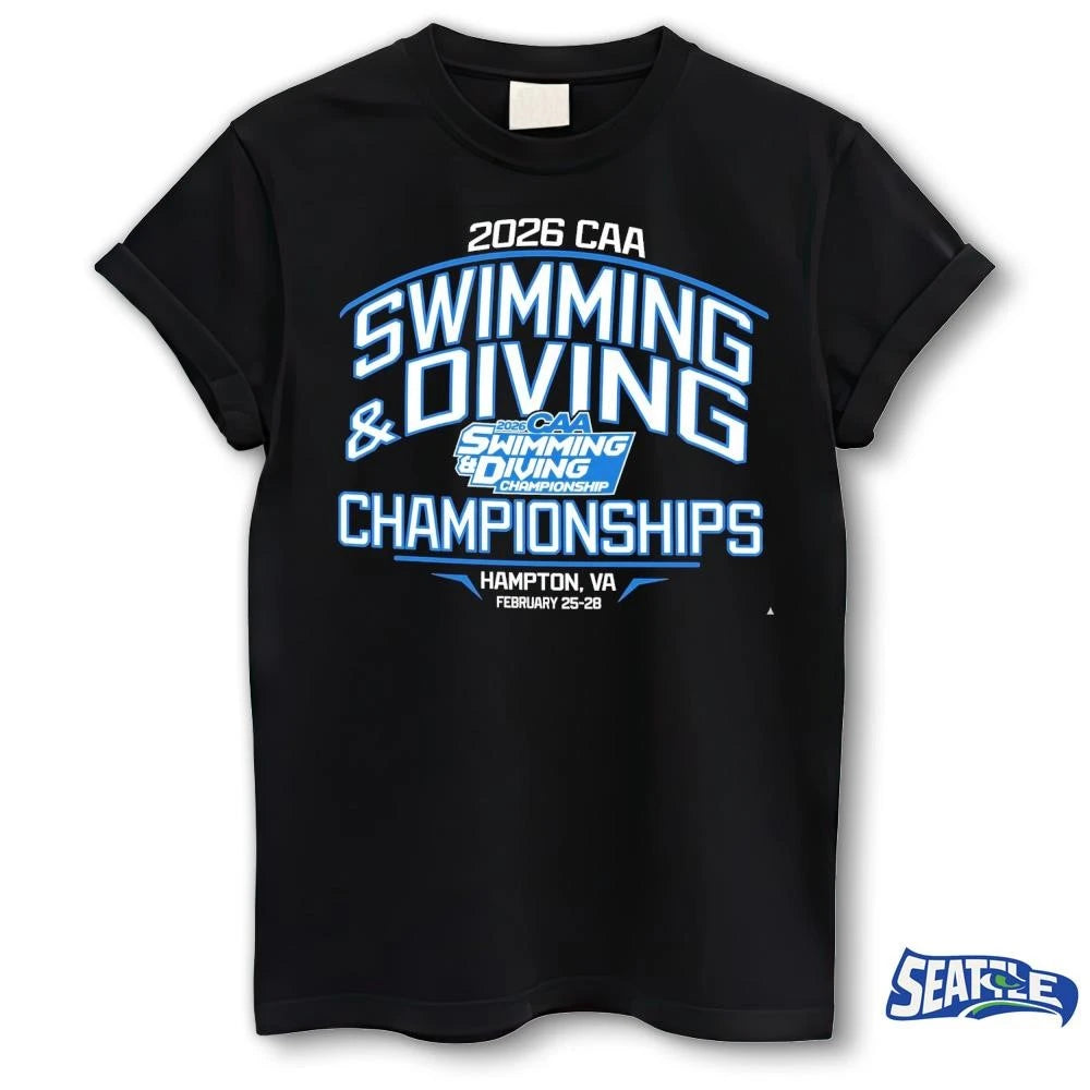 2026 Colonial Athletic Association Swimming &amp; Diving Championships Hampton, VA February 25-28, 2026 shirt