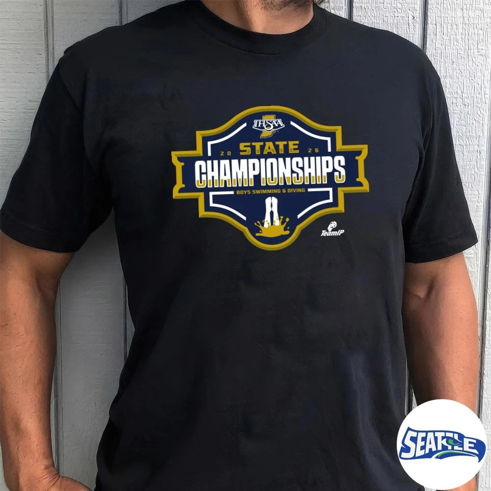 2026 IHSAA Boys Swimming &amp; Diving State Championships Logo shirt