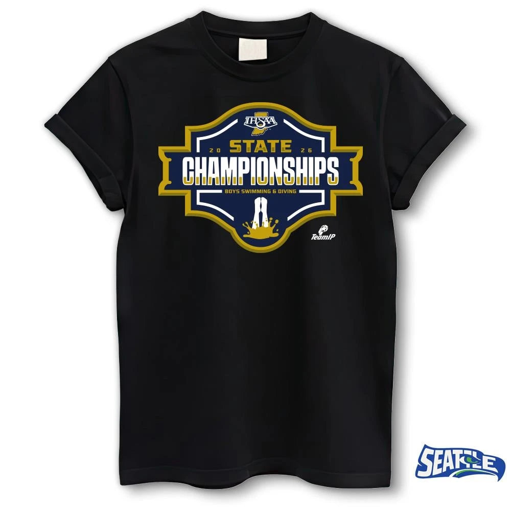 2026 IHSAA Boys Swimming &amp; Diving State Championships Logo shirt
