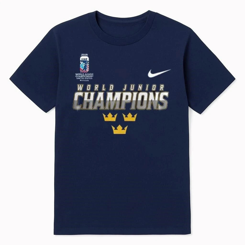 2026 IIHF World Junior Champions Sweden National Ice Hockey Team Shirt