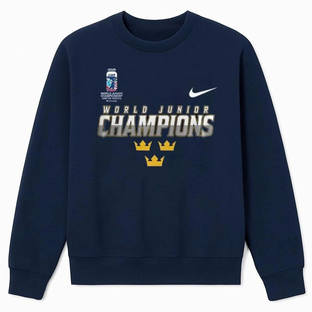 2026 IIHF World Junior Champions Sweden National Ice Hockey Team Shirt