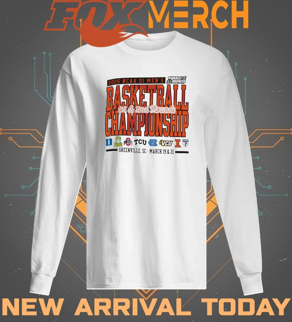 2026 NCAA DI Men’s Basketball Championship 1st &amp; 2nd Rounds Greenville, Sc march 19 &amp; 21 t-shirt