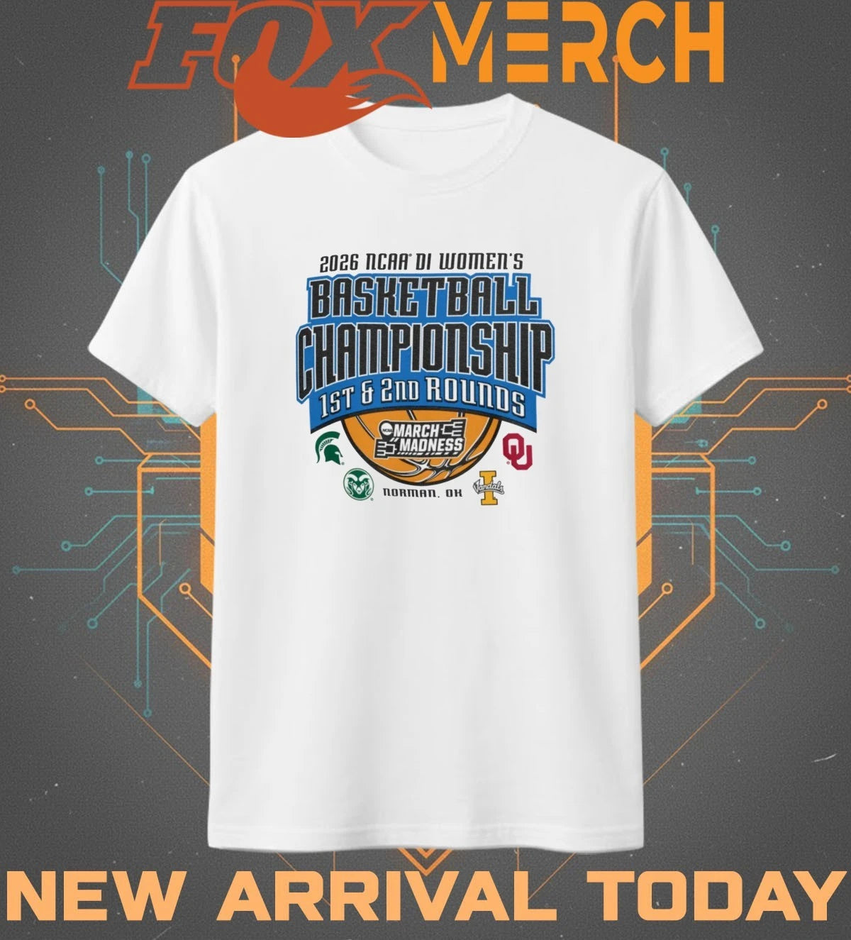 2026 NCAA DI Women’s Basketball Championship 1st &amp; 2nd Rounds March Madness Norman, OK t-shirt