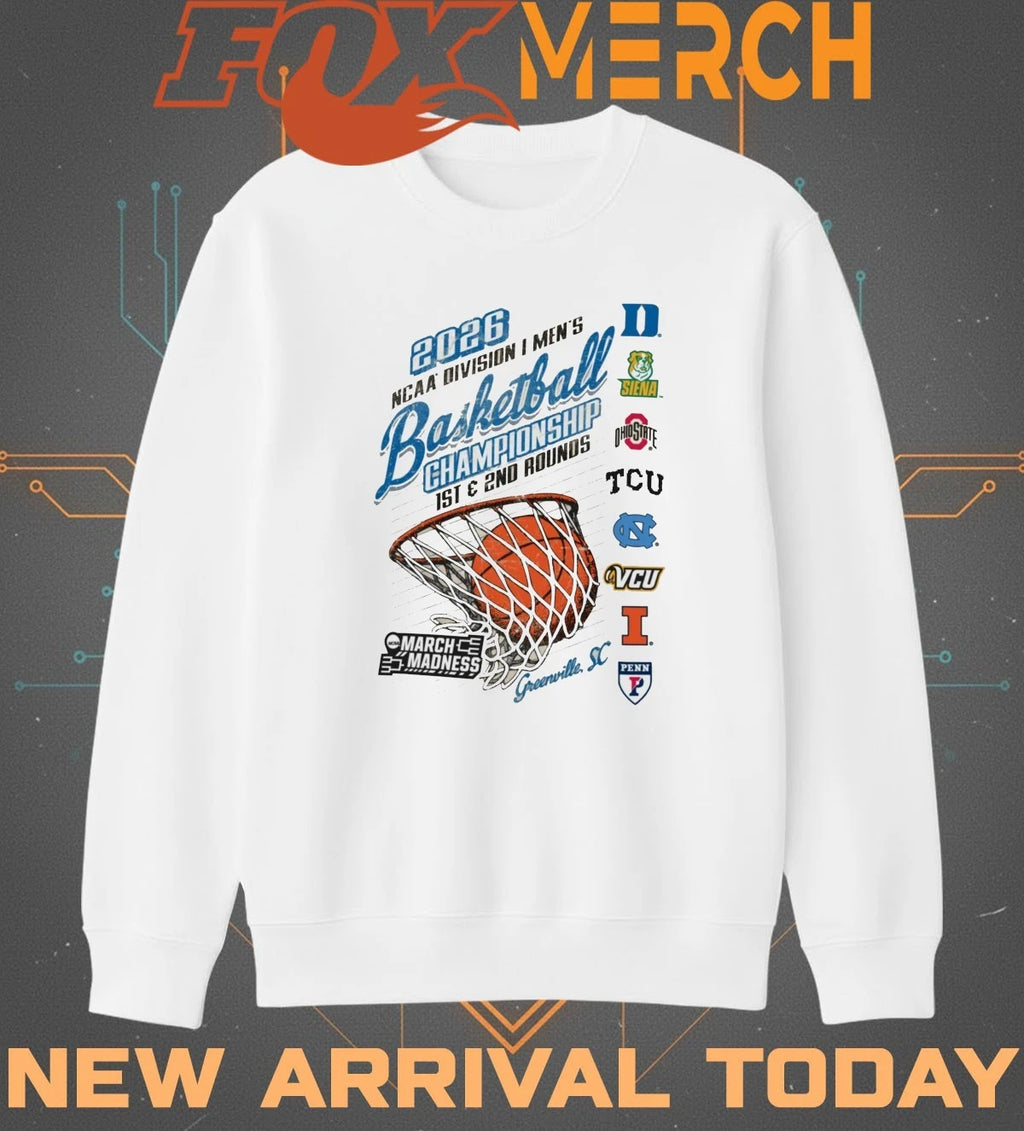 2026 NCAA Division I Men’s Basketball Championship 1st &amp; 2nd Rounds March Madness t-shirt